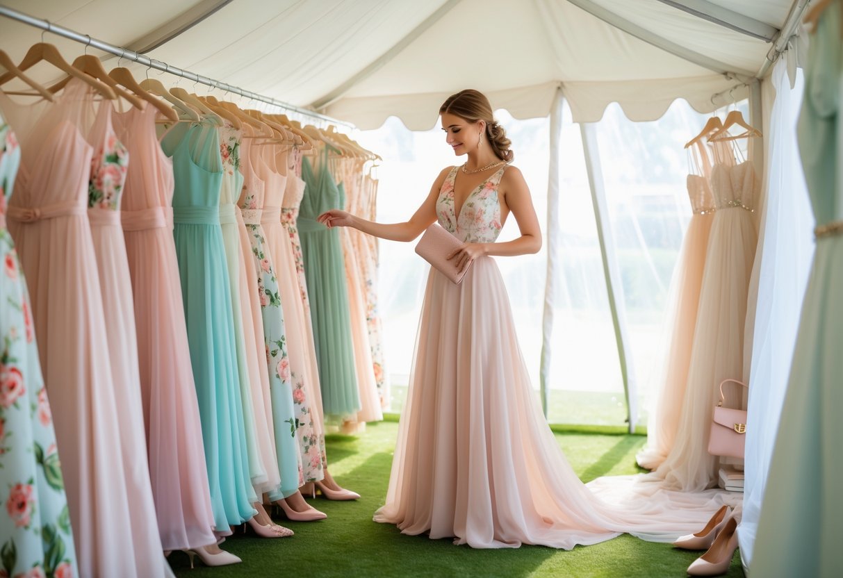 Tips når du skal finde en kjole til en bryllupsfest i telt